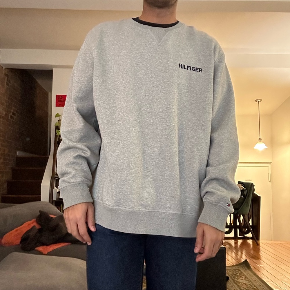 Tommy Hilfiger Gray Crewneck Sweater for Men